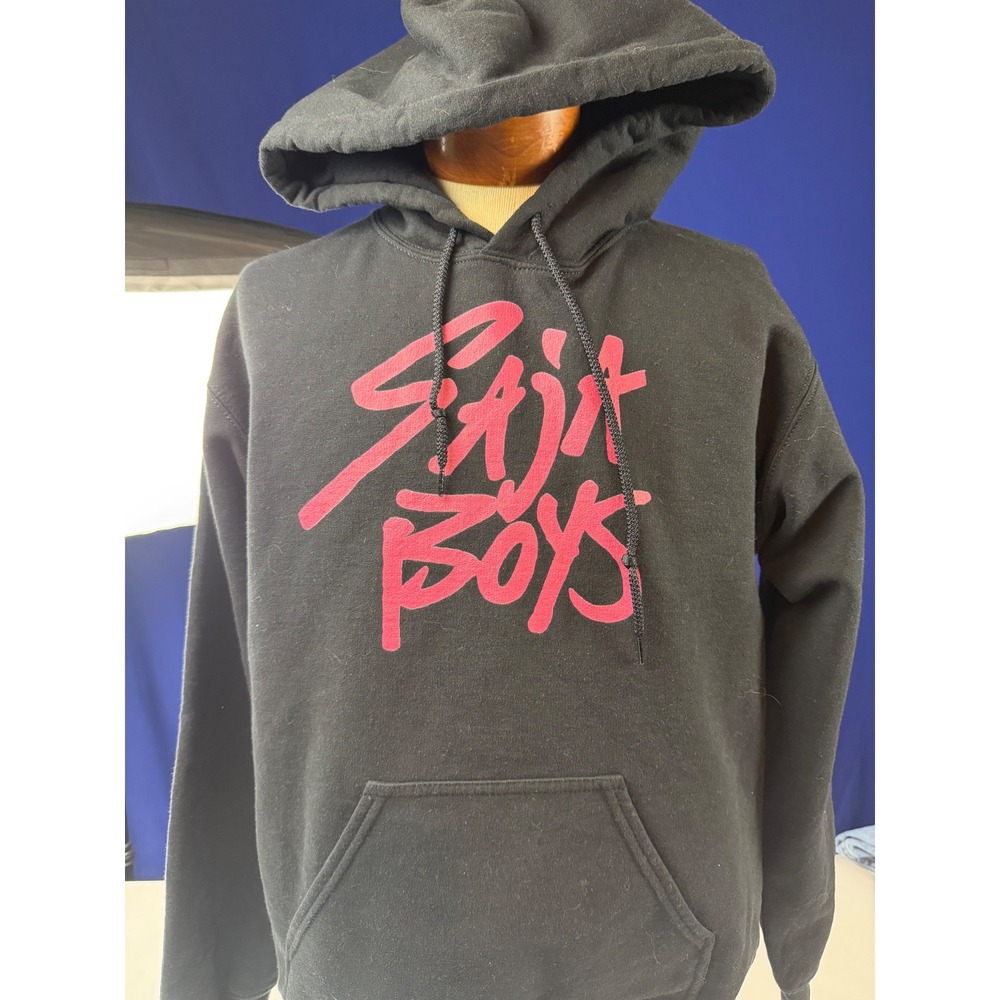 Netflix K-Pop Demon Hunters Sajin Boys Hoodie Black Pink Graphic Sweatshirt S